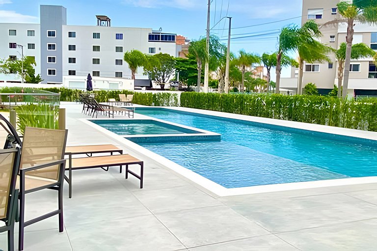 Espaço de lazer, Piscina/praia e academia