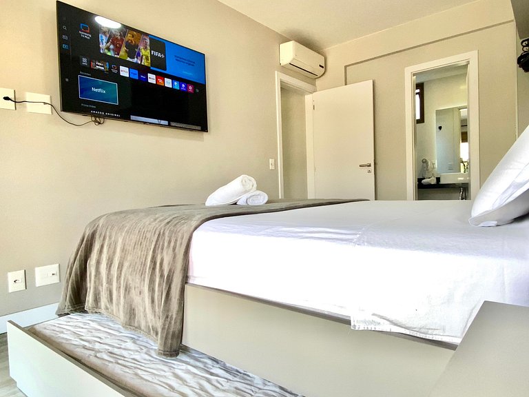 Conforto e Praia: Apê em residencial à beira-mar