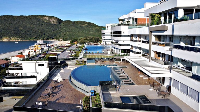 Res.Vista Mar+ 2 Piscinas: Aquecida e Infinita-Ingleses