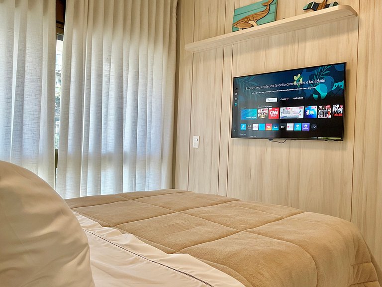 Estilo e conforto apê em residencial beira-mar