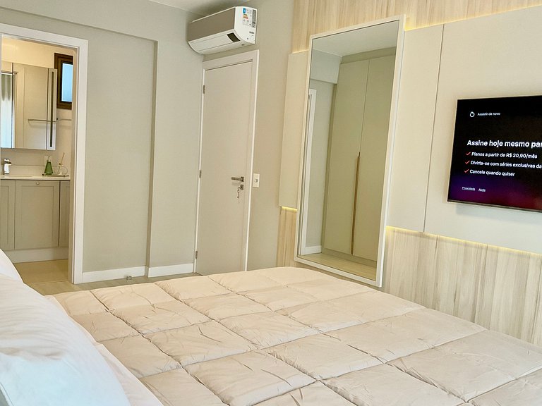 Estilo e conforto apê em residencial beira-mar