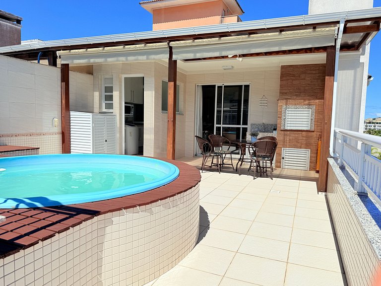 Cobertura c/ Piscina Privativa passos da praia