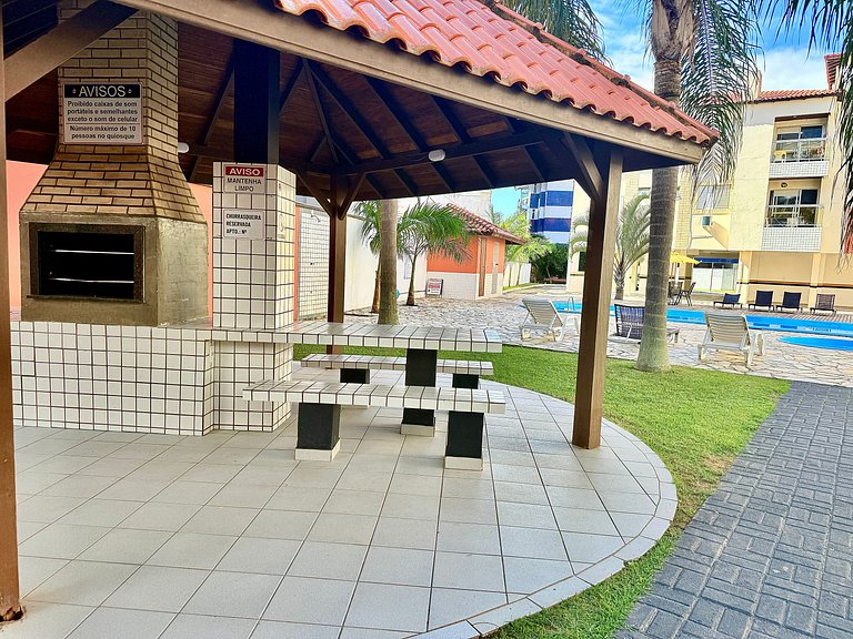 Caminhe 150 m até a praia, volte p/piscina e quiosque com ch