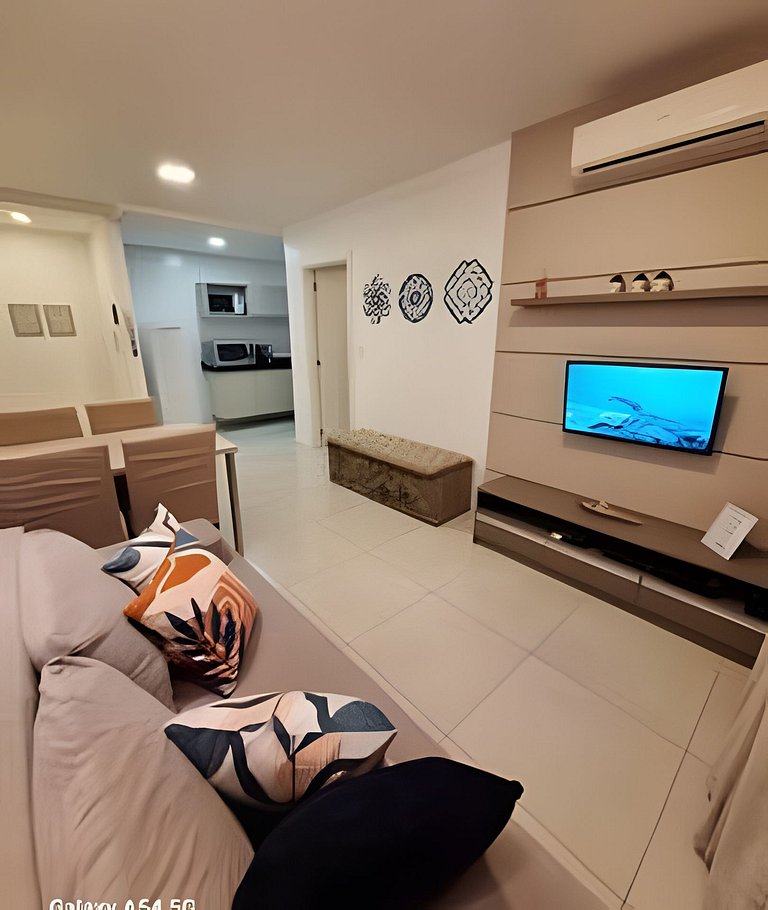 Ótimo Ap 40m praia c/piscina, vista mar e 1 vaga