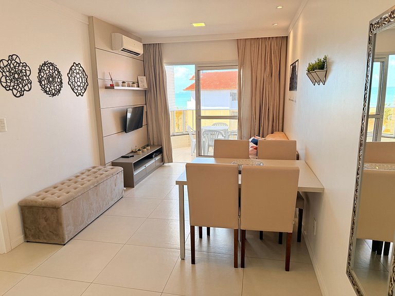 Vista incrível do mar + piscina e praia pertinho